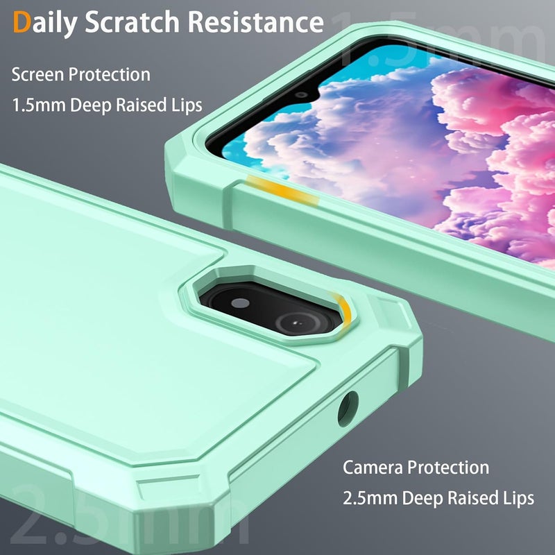 Mocotto for Cloud Mobile Stratus C8 Phone Case with Tempered Glass Screen Protector,Slim Soft Silicone Full-Body Protective Cover (Cloud Mobile Stratus C8,Green) - Image 2